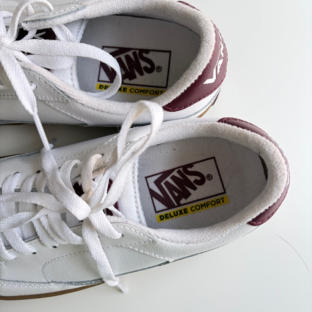 Vans Women’s White Leather Sneakers